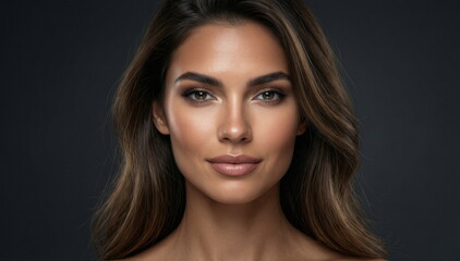 Obraz premium Zdjęcie modelki, twarz w zbliżeniu, piękna kobieta, super modelka