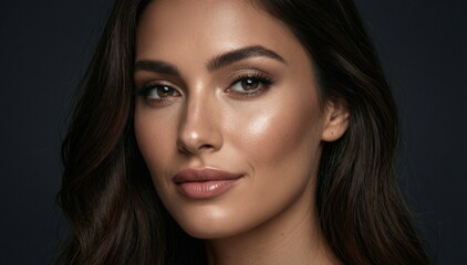 Obraz premium Zdjęcie modelki, twarz w zbliżeniu, piękna kobieta, super modelka