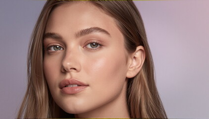 Obraz premium Zdjęcie modelki, twarz w zbliżeniu, piękna kobieta, super modelka