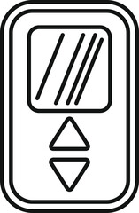 Elevator control panel with up and down arrows and destination display