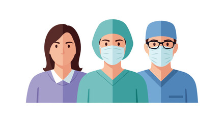 Fototapeta premium Diverse medical team portraits show essential healthcare workers bravely facing global health challenges together