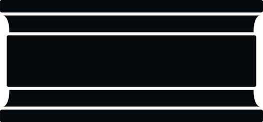 Decorative molding silhouette icon representing an architectural interior design element on a white background © anatolir