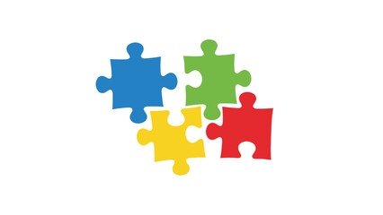 Naklejka premium Colorful Puzzle Pieces Interconnected Together.