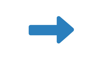 Blue Right Arrow Icon Symbol.
