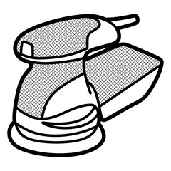 black and white electric sanding machine, editable lines