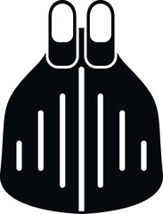 Pair of black flippers for swimming and underwater sports on a white background © anatolir