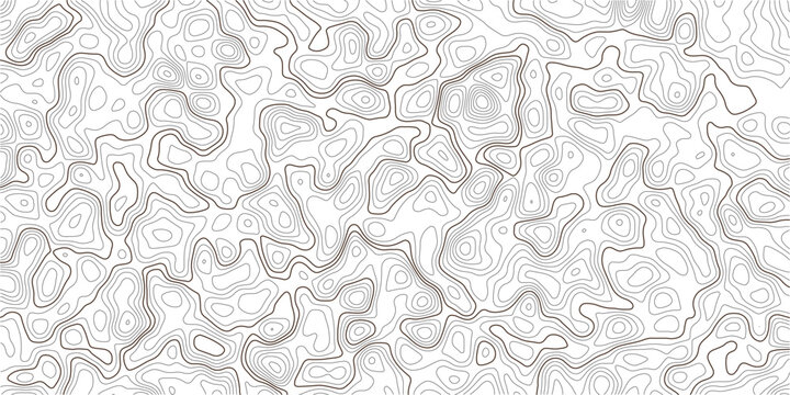 Topographic map illustration with wavy lines and contours on white background