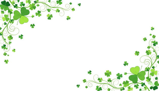Lucky Shamrock Border for St Patricks Day Celebration and Irish Themed Marketing Designs