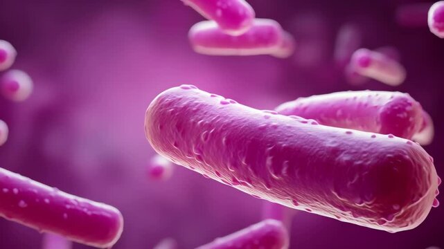 Salmonella bacteria microscopic view animation