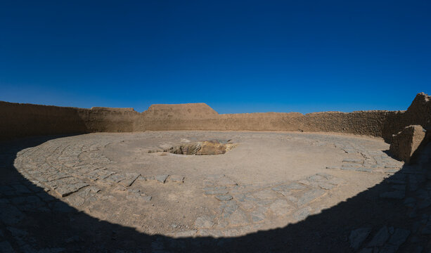 Zoroastrian tower of silence where dead people were eaten by vultures, Yazd province, Yazd, Iran