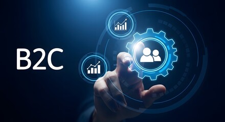 B2c business model and marketing strategy concept