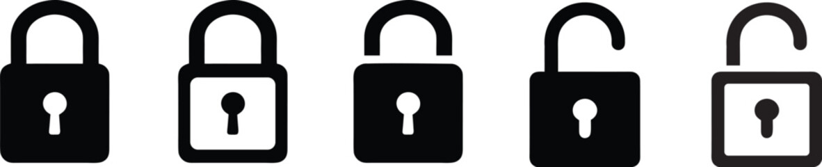 Set of security lock icons,  Locked and unlocked lock icon, open and closed padlock icon © CraftyIdeas