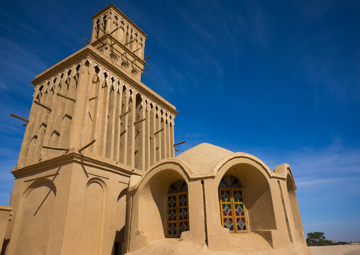 Aghazadeh mansion wind towers used as a natural cooling system in iranian architecture, Fars province, Abarkooh, Iran