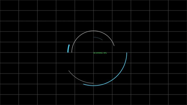 Animated Circular Graph on Grid Background. seamless loop