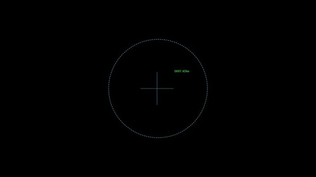Rifle Scope Crosshair on Black Background. seamless loop