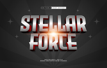 Obraz premium Stellar Force Editable Text Effect - Futuristic Space Style Typography for Sci Fi and Game Design