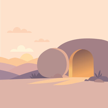 Minimal Christian Easter Faith Symbol Vector Illustration
