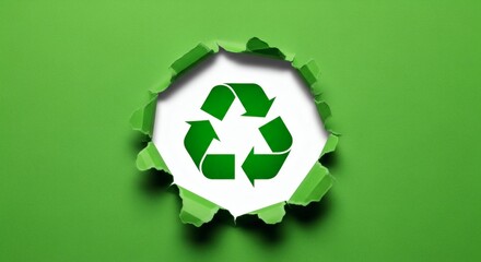 Recycle Symbol Bursting Through Green EcoConscious Awareness.