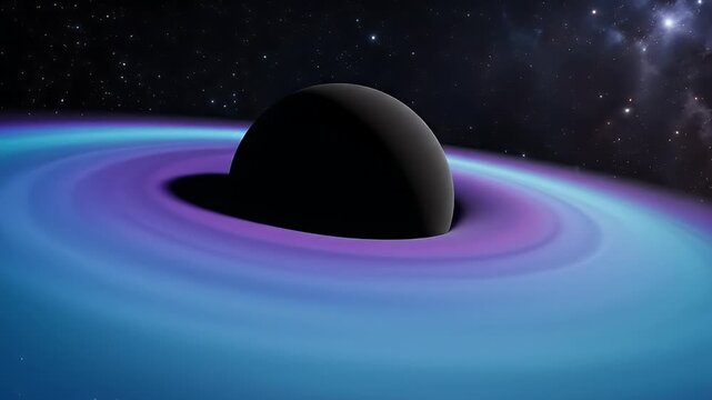 Black Hole with Swirling Purple Accretion Disk.