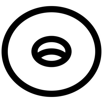 Torus. Editable stroke vector icon.