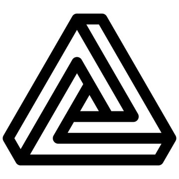 Penrose triangle. Editable stroke vector icon.