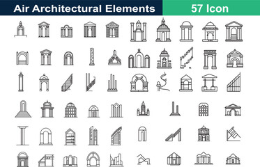Vector illustration set of flat church icons for web and mobile design including travel and business signs
