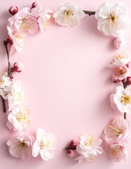 梅の花フレーム背景素材