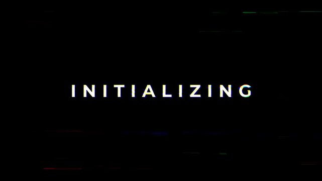 Text Glitch Effect Animation Initializing. 4K Video