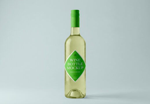 Diamond Label Wine Bottle Mockup