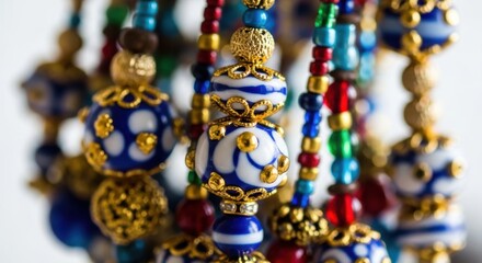 Vibrant beaded jewelry with intricate designs and colorful patterns.