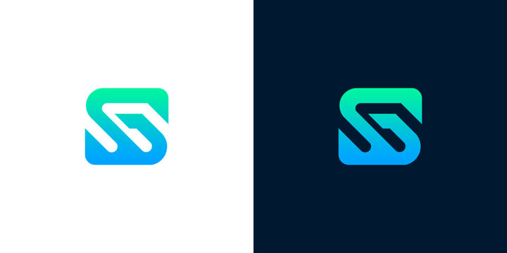 Dynamic and modern abstract letter 'S' logo design, featuring a smooth blue to green gradient, perfect for contemporary business, technology, or digital branding