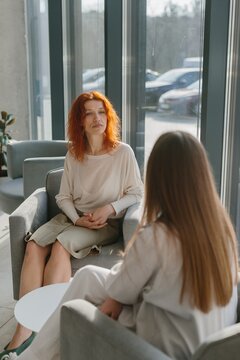 Professional women having serious business discussion