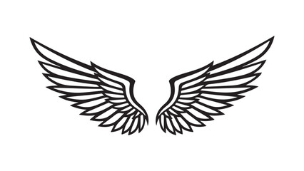 Obraz premium Elegant black and white wing vector illustration