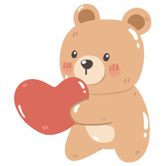 Fototapeta premium Cute Watercolor Teddy Bear Holding Pink and Blue Balloons Illustration: Adorable Baby Animal for Nursery Decor and Gender Reveal Party.