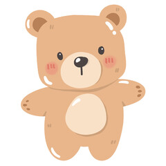 Fototapeta premium Cute Watercolor Teddy Bear Holding Pink and Blue Balloons Illustration: Adorable Baby Animal for Nursery Decor and Gender Reveal Party.