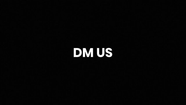 DM Us Liquid Glitch Text Animation 4K for Direct Messaging Campaigns and Customer Support Promotion