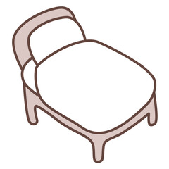 Illustration Bed Cartoon Furniture Simple Sleeping Graphic Bedroom