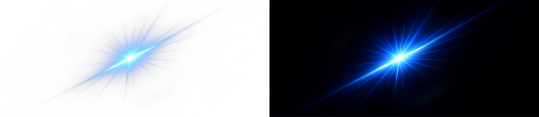 Abstract explosion light starburst, cosmic energy burst with fractal galaxy nebula effect illustration on transparent background. © Alla