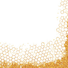  A honeycomb border on a white background