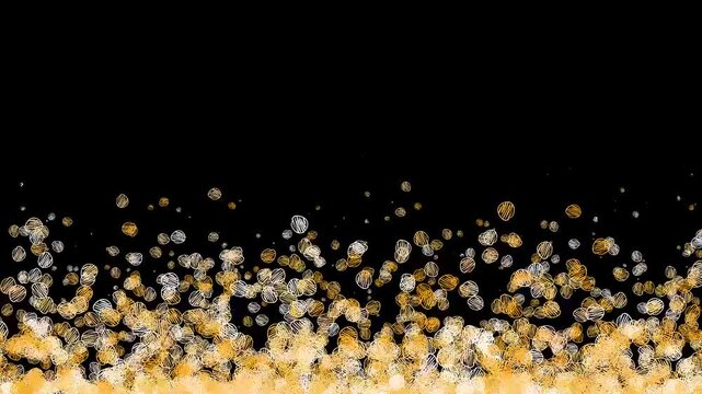 Abstract Orange Particles on Black Background