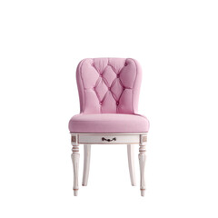 a pink vanity chair on a white background