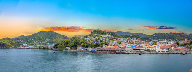 The vibrant port city of St. George's, the capital of Grenada, Eastern Caribeean Sea © Luis