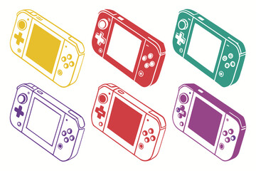 set of Handheld Console silhouette vector illustration isolated on white background © creative