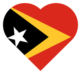 Naklejka premium Love Heart Timor Leste Flag Asian Country