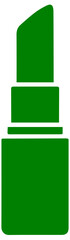 Fototapeta premium Green Silhouette of Lipstick Tube Icon Isolated on Transparent PNG