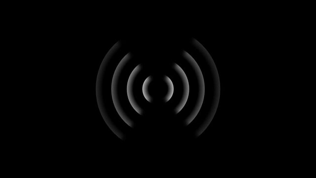 Radio waves waves background. network tower produced radio wave concept. Radio Waves in Circle Form, Radio wave signal animated background. Technology radio waves signal icon animation