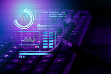 Malware attack virus alert , malicious software infection , cyber security awareness training to protect business information from threat attacks