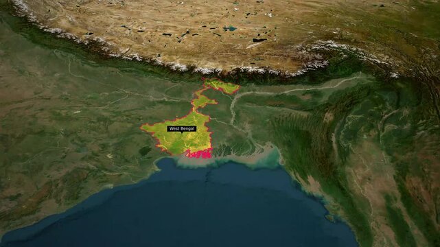 West Bengal India Map Animation Highlighting Kolkata & Culture
