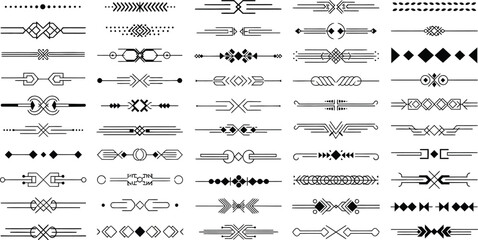 Collection of various tribal and geometric line art designs and patterns © Ferdaus Ahmed