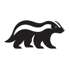 Obraz premium honey badger vector silhouette clip art logo design illustration. abstract honey badger icon collection 